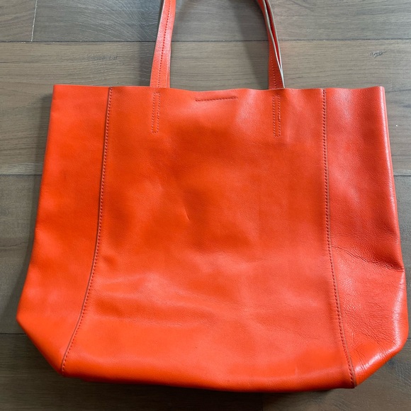 Banana Republic Ashbury Leather Tote, Mandarin Orange - Picture 3 of 8